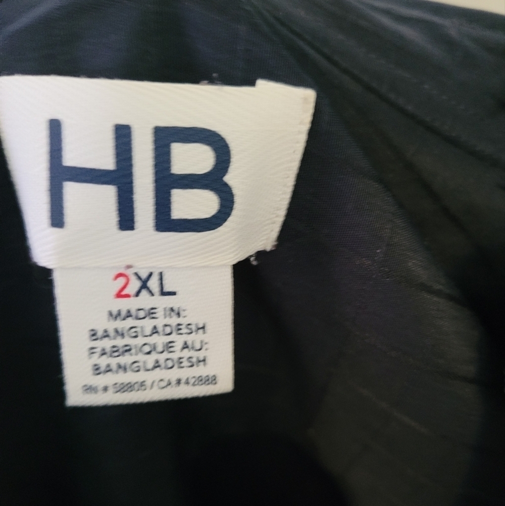 Harbor Bay Button Down shirt. Black With Square Pattern. Size 2XL - Picture 2 of 3